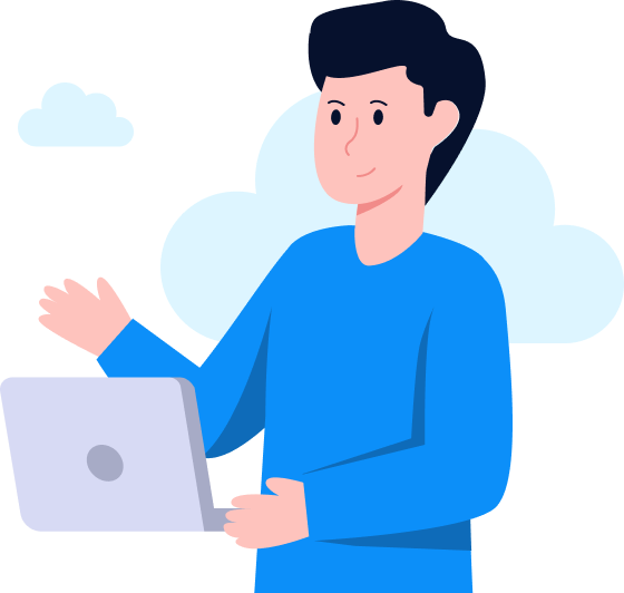 User with Laptop Illustration User with Laptop Illustration